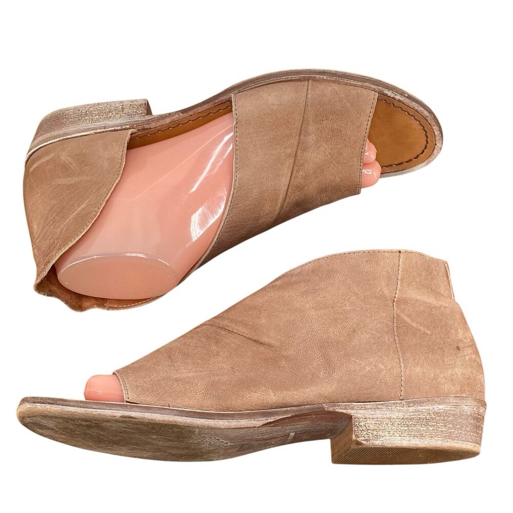 Free People Mont Blanc Asymmetrical Sandals Tan D'Orsay Size‎ EU 39 US 8.5 - Picture 6 of 10